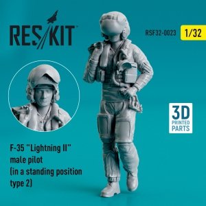 RESKIT RSF32-0023 F-35 LIGHTNING II MALE PILOT (IN A STANDING POSITION - TYPE 2) (3D PRINTED) 1/32