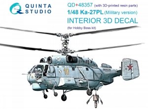 Quinta Studio QD+48357 Ka-27PL Military version 3D-Printed & coloured Interior on decal paper (Hobby Boss) (with 3D-printed resin parts) 1/48