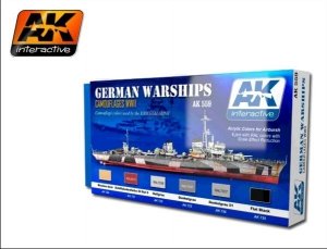 AK Interactive AK559 SET ACYLIC COLORS FOR GERMAN WARSHIPS 6x17ml
