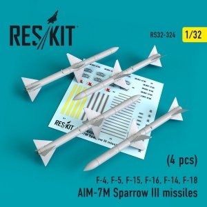 RESKIT RS32-0324 AIM-7M SPARROW III MISSILES (4 PCS) 1/32