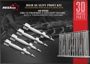 RESArm 48-01053 GBU 12 - PAVEWAY II C thermal coating AIRCRAFT BOMBS (3D resin printing) 1/48