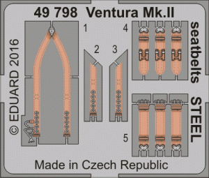 Eduard 49798 Ventura Mk. II seatbelts STEEL REVELL 1/48