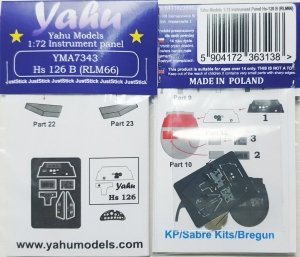 Yahu YMA7343 Hs-126 B-1 RLM66 KP / Sabre Kits 1/72