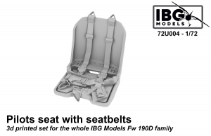 IBG 72U004 Pilots Seat with Seatbelts for Fw 190D family - 3d Printed Set  1/72