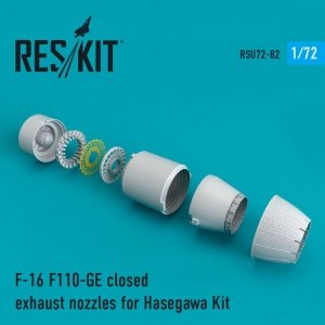 RESKIT RSU72-0082 F-16 F110-GE closed exhaust nozzles for Hasegawa 1/72