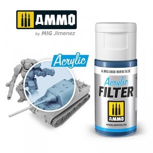 Ammo of Mig 0808 ACRYLIC FILTER Marine Blue 15 ml
