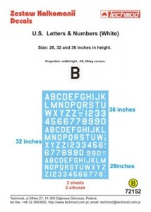 Techmod 72152 - US Letters & Numbers (White) (1:72)