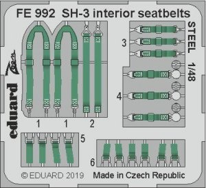 Eduard FE992 SH-3 interior seatbelts STEEL 1/48 HASEGAWA