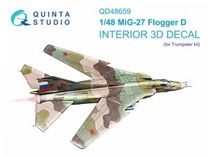 Quinta Studio QD48659 MiG-27 Flogger-D 3D-Printed & coloured Interior on decal paper (Trumpeter) 1/48