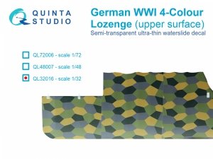Quinta Studio QL32016 German WWI 4-Colour Lozenge (upper surface) 1/32