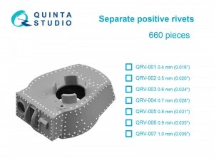 Quinta Studio QRV-007 Separate positive rivets, 1.0mm (0.039), 660 pcs