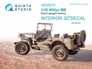 Quinta Studio QD35018 Willys MB 3D-Printed & coloured Interior on decal paper (for all kit) 1/35