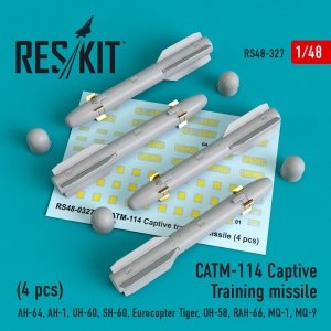 RESKIT RS48-0327 CATM-114 CAPTIVE TRAINING MISSILES (4 PCS) 1/48