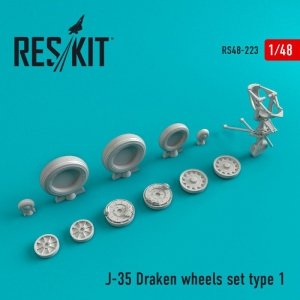 RESKIT RS48-0223 J-35 Draken wheels set type 1 1/48