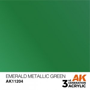 AK Interactive AK11204 EMERALD METALLIC GREEN – METALLIC 17ml
