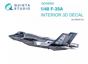 Quinta Studio QD48060 F-35A 3D-Printed & coloured Interior on decal paper (Meng) 1/48