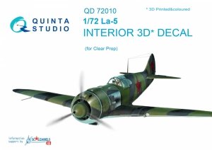 Quinta Studio QD72010 La-5 3D-Printed & coloured Interior on decal paper (for ClearProp kit) 1/72