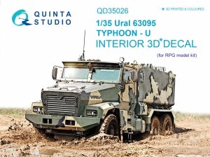 Quinta Studio QD35026 Ural 63095 TYPHOON-U 3D-Printed & coloured Interior on decal paper (for RPG-model kit) 1/35