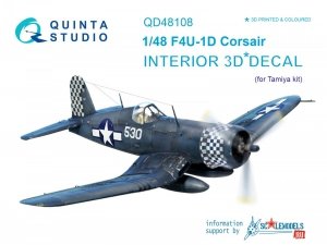 Quinta Studio QD48108 F4U-1D 3D-Printed & coloured Interior on decal paper (for Tamiya kit) 1/48