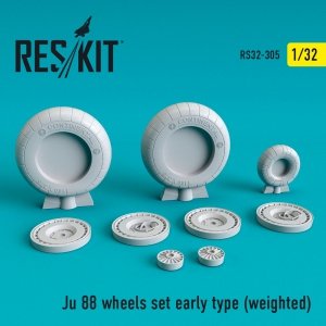 RESKIT RS32-0305 JU-88 WHEELS SET EARLY TYPE (WEIGHTED) 1/32