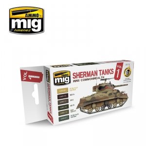 AMMO of Mig Jimenez 7169 Set Sherman Tanks Vol. 1 (WWII Commonwealth) 6x17ml