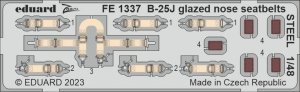Eduard FE1337 B-25J glazed nose seatbelts STEEL HONG KONG MODELS 1/48