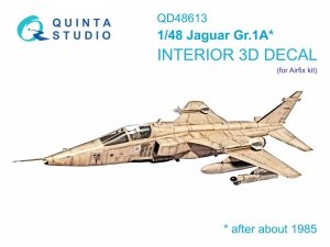 Quinta Studio QD48613 Jaguar Gr.1A 3D-Printed & coloured Interior on decal paper (Airfix) 1/48