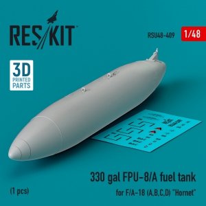 RESKIT RSU48-0409 330 gallon FPU-8/A fuel tank for F/A-18 (A,B,C,D) Hornet (1 pcs) (3D Printed) 1/48