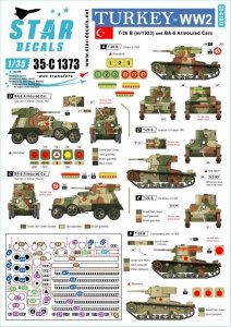 Star Decals 35-C1373 Turkey in WW2 T-26 B tanks and BA-6 armoured cars 1/35