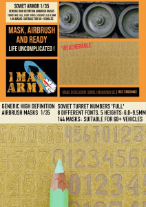 1 Man Army 35GEN482 Soviet Turret Numbers Full font 6-9,5mm 1/35