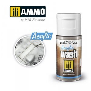 AMMO of Mig Jimenez 0710 ACRYLIC WASH Neutral Grey Wash 15ml