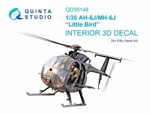 Quinta Studio QD35148 AH-6J/MH-6J 3D-Printed & coloured Interior on decal paper (Kitty Hawk) 1/35