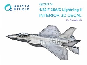 Quinta Studio QD32174 F-35A/C 3D-Printed & coloured Interior on decal paper (Trumpeter) 1/32
