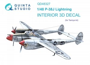 Quinta Studio QD48327 P-38J 3D-Printed & coloured Interior on decal paper (Tamiya) 1/48