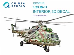 Quinta Studio QD35110 Mi-17 3D-Printed coloured Interior on decal paper (Trumpeter) 1/35