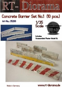 RT-Diorama 35266 Concrete barrier Set No.1 (10 pcs) 1/35