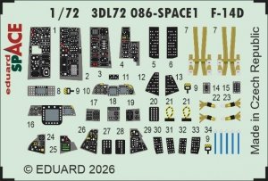 Eduard 3DL72086 Grumman F-14 D Tomcat - Space Set (for Tamiya Kits) 1/72