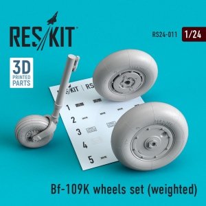 RESKIT RS24-0011 BF-109K WHEELS SET (WEIGHTED) 1/24