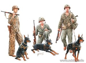 Master Box 35155 Dogs in service in the US Marine Corps WW II era (1:35)