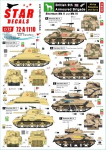 Star Decals 72-A1110 British 9th Armoured Division. Africa, Palestine and Syria 1/72
