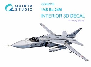 Quinta Studio QD48238 Su-24M 3D-Printed & coloured Interior on decal paper ( Trumpeter ) 1/48