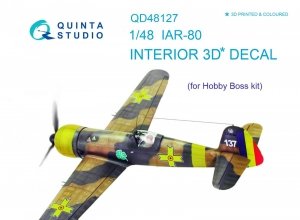 Quinta Studio QD48127 IAR-80 3D-Printed & coloured Interior on decal paper (for HobbyBoss kit) 1/48