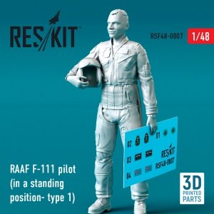 RESKIT RSF48-0007 RAAF F-111 PILOT (IN A STANDING POSITION- TYPE 1) (3D PRINTED) 1/48