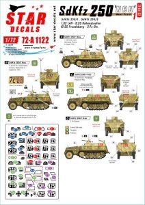 Star Decals 72-A1122 SdKfz 250 'neu' # 1 SdKfz 250/1 and SdKfz 250/3 on the West Front 1/72