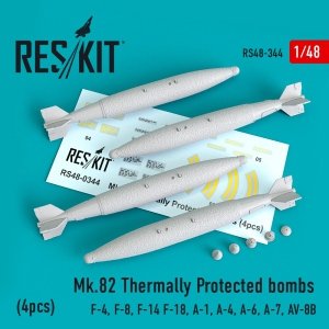 RESKIT RS48-0344 MK.82 THERMALLY PROTECTED BOMBS (4PCS) 1/48