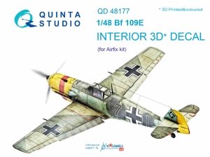 Quinta Studio QD48177 Bf 109E 3D-Printed & coloured Interior on decal paper (for Airfix kit) 1/48
