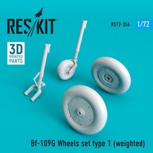 RESKIT RS72-0356 BF-109G WHEELS SET TYPE 1 (WEIGHTED) 1/72