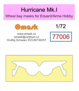 Omask 77006 Hurricane Mk.I (for Eduard/Arma Hobby) - wheel bay yellow masking tape 1/72