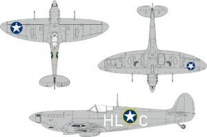 Eduard JX349 Spitfire Mk. Vb early US national insignia KOTARE 1/32