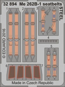 Eduard 32894 Me 262B-1 seatbelts STEEL REVELL 1/32